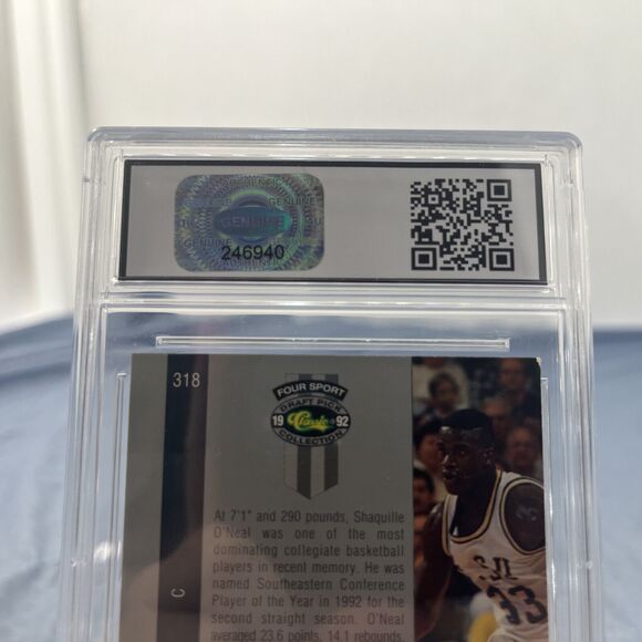 1992 Classic #318 Shaquille O’Neal GRADED 6.5 All-American - Picture 4 of 5